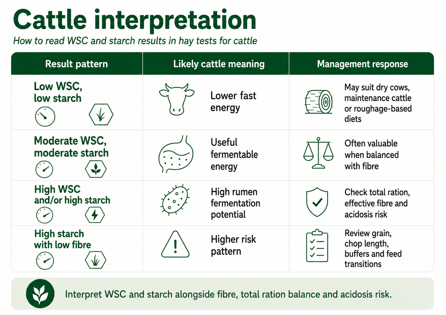 Cattle interpretation table