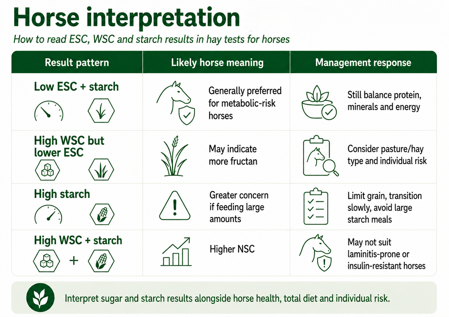 Horse interpretation table
